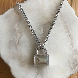 Swarovski yellow crystal lock necklace